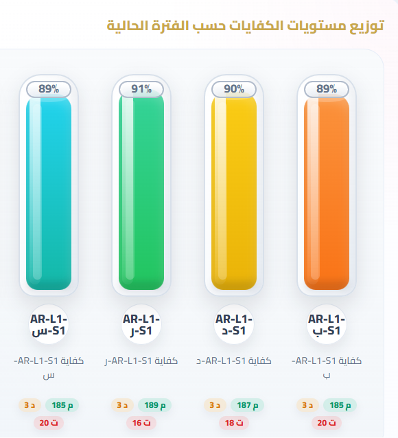 مستويات الكفايات في الفترة الحالية